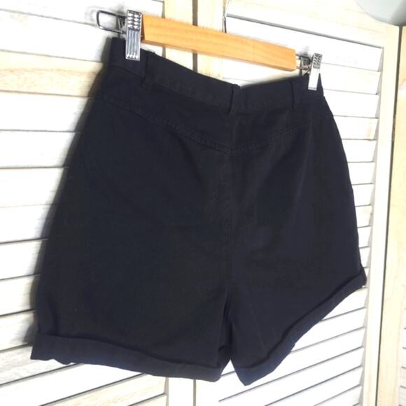 VTG High Waisted Mom Shorts Black 4P 4 Petite 26 WAIST Cotton Caslon - Picture 1 of 5
